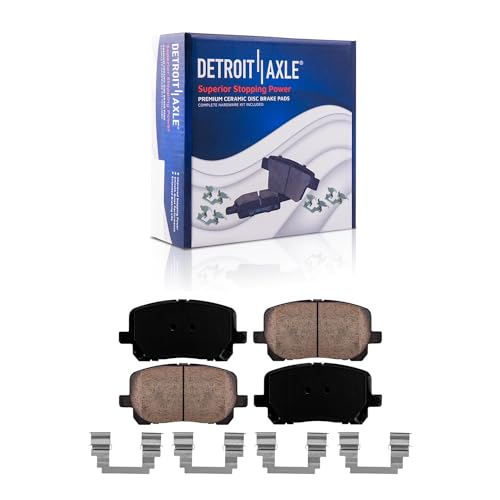 Image of Detroit Axle - Brake Kit for 2005-2006 Toyota Corolla, 2003-2006 Pontiac Vibe, 2003-2007 Matrix, Front and Rear Drilled & Slotted Brake Rotors Ceramic Brake Pads w /Hardware Replacement