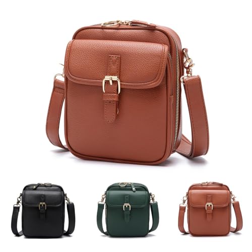 Small Leather Crossbody Messenger Sling Bag for women Vintage Anti theft Large Capacity Mini Shoulder Handbag