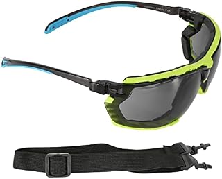 Luxotron Safety glasses with Anti Fog and Hard Coating for Men and Women;EN166,Clear/Smoke Lens,Clear/Smoke Frame,Black/Bule Gasket