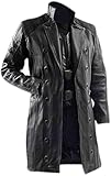 Human Revolution Deus Ex Black Trench Real Leather Coat (XS-Jacket CHEST-42)