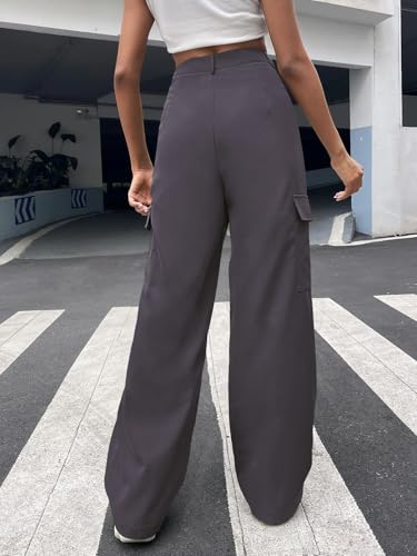 Image of GRECIILOOKS Cargo Pants For Woman | Trousers For Womans |High Waist Trouser for Women - Flared Parachute Pants with Side Pockets |Womens Cargo Pant | Elegant for College & Events (Available in Plus Size)