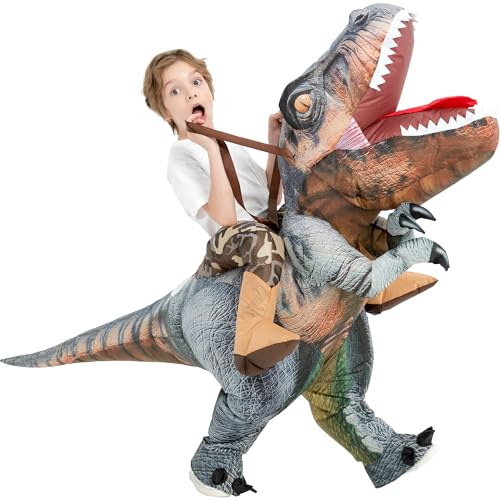 Disfraz hinchable de dinosaurio para niños 4-6 años miniatura 6