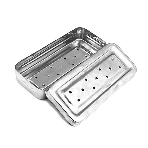 Image of G.S 17x7x3 Cm Instruments Box Perforated Stainless Steel Holloware Tray Box