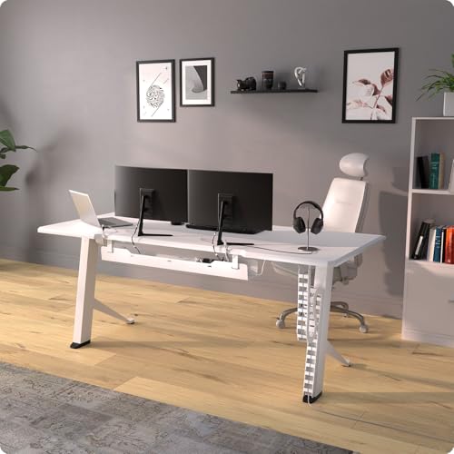 Miniatura 8 de Organizador Cables Escritorio, Cadena Portacables Flexible, Canaleta Portacables Flexible, Ideal Para Organizar Los Cables De Escritorio Y Apta Para Escritorios Regulables En Altura Blanco