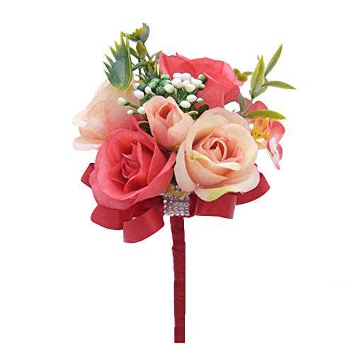 Amazon｜ウエディングブーケ ブートニア 花嫁ブーケ バラ ダリア