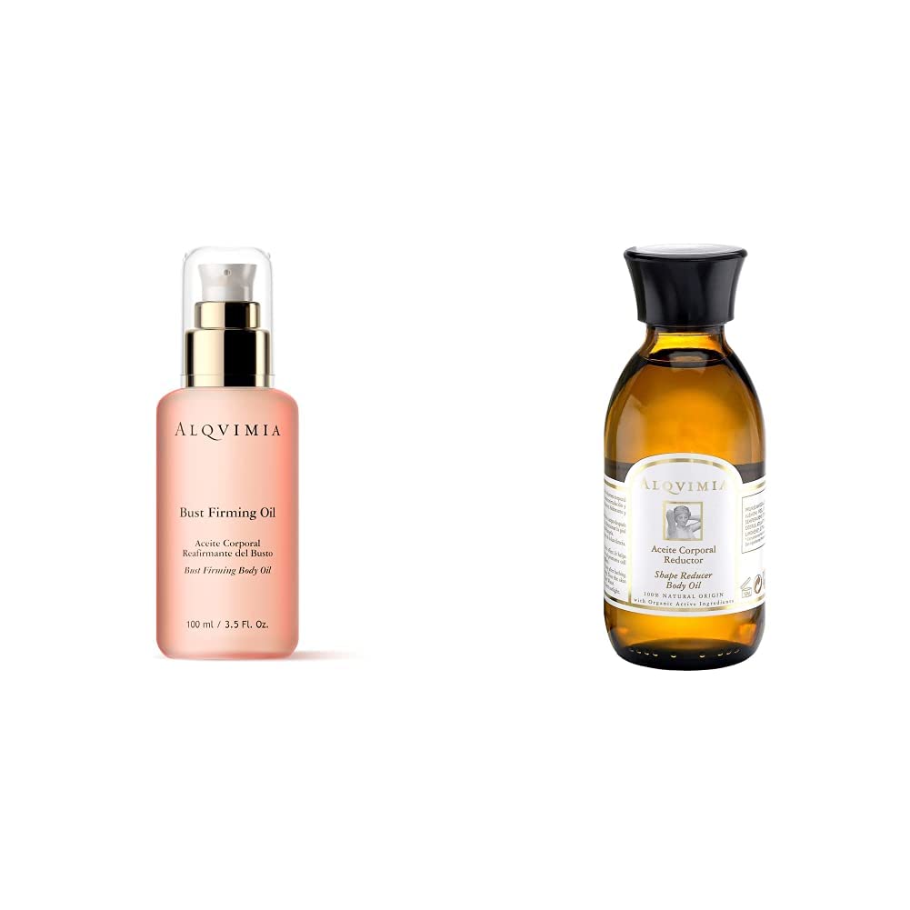 ALQVIMIA Bust Firming Oil - Aceite reafirmante de busto, 100 ml & Alqvimia - Aceite corporal reductor 150ml