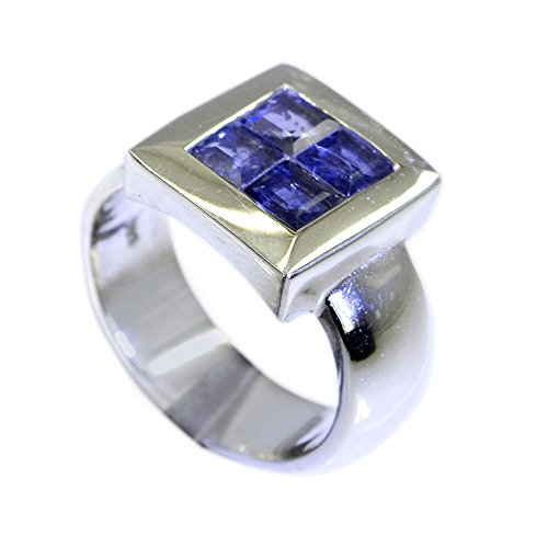 Bague déclaration iolite de style cluster chic en argent massif pour elle