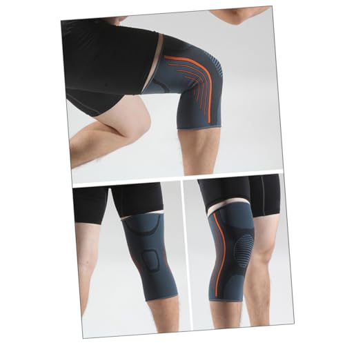 FRCOLOR Elastic Sports Knee Pads Breathable Nylon Knee Support Large Brace for Cycling Hiking Fitness Ergonomic Design Men Women