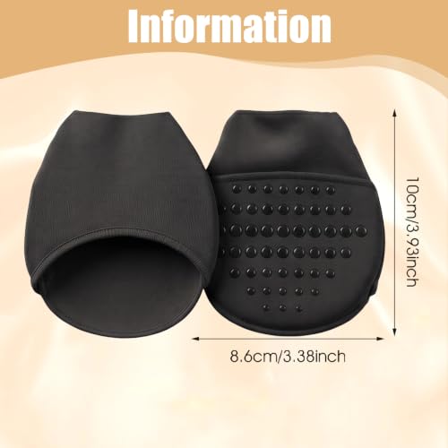 Image of Gjinxi 4 Pairs Ball of Foot Cushion Socks Toe Cover with Padding | No Show Half Sock Women Toe Topper Liner Socks with Sponge Cushion
