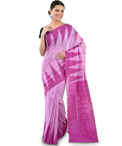 Image of Nuapatna Cotton Saree of Odisha Ikkat Orissa Traditional Handloom Sari | Bomkai | Pata | Nuapatana | sambalpuri saree | khandua patta sare | without Blouse S6