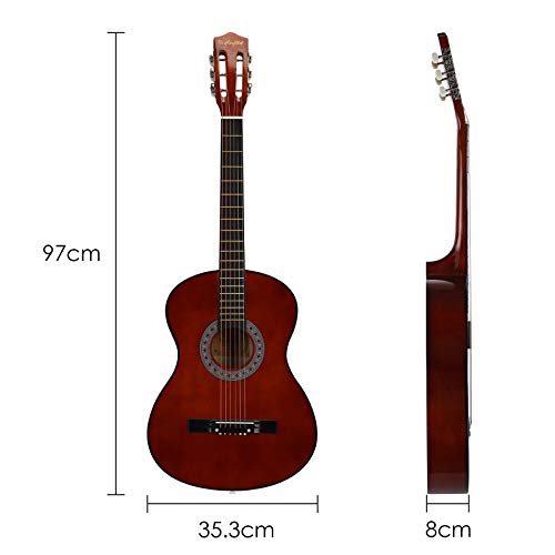 Dawoo Guitare Acoustique 38 Pouces, Ensemble Guitare Débutant Music Lovers (Marron) - Les Beatles, Paul McCartney, John Lennon, RIngo Starr, George Harrison Dawoo Guitare Acoustique 38 Pouces, Ensemble Guitare Débutant Music Lovers (Marron) – Image 4
