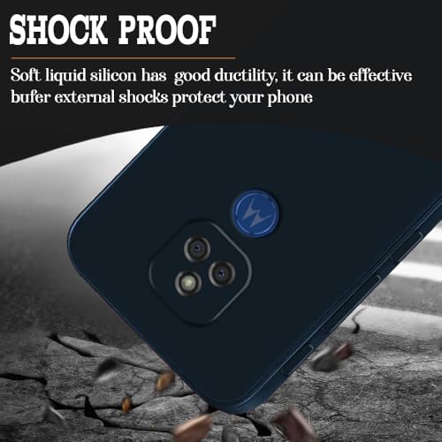 Image of Back Cover for Motorola Moto G9 4G / E7 Plus 4G | Full Camera Protection | Premium Liquid Silicon Case | Flexible Bumper Case for Motorola Moto G9 4G / E7 Plus 4G (Dark Blue)