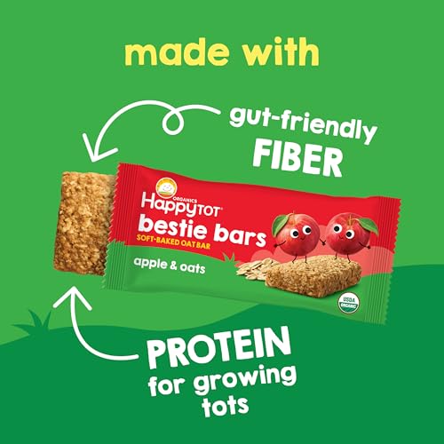 Image of HAPPY TOT Bestie Bars, Soft-Baked, Apple & Oats, 5-0.88oz Bars (1 Box)