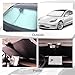 300T Sunshade for Tesla Model Y Model 3, Car Accessories 2025 for Tesla, Front Window Sunshade with Organizer Bag, Gifts for Tesla Owners (Black)