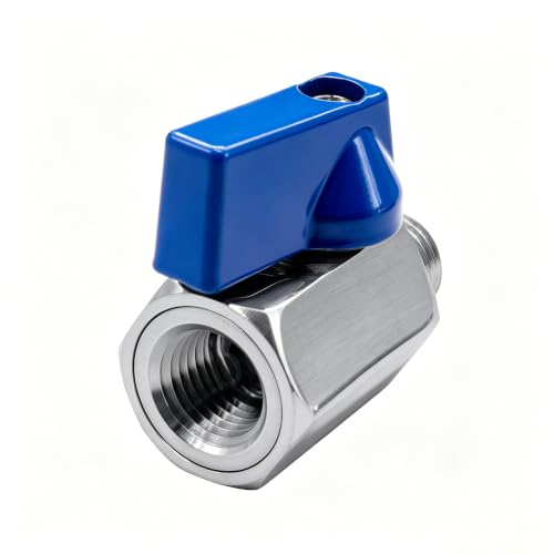Image of Beduan 1 /4 NPT Mini Ball Valve 304 Stainless Steel Female x Male NPT Thread Shut-Off Valve(Pack of 2)