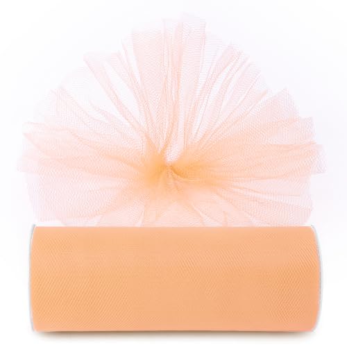 Image of Nude Tulle Fabric Ribbon 6 Inch by 25 Yards Rolls Fabric Spool Tulle for Gift Wrapping Wedding Decorations Craft Supplies DIY Tutu Skirt Baby Shower Birthday Party