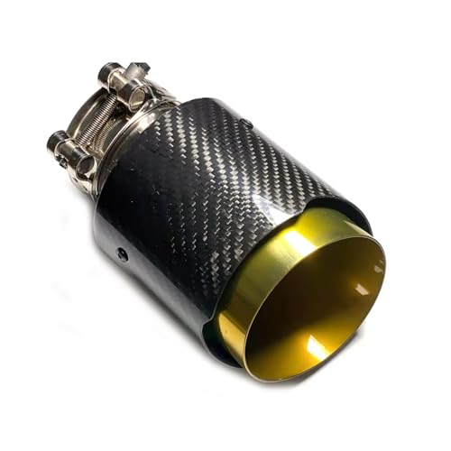 Embout silencieux carbone isolant avec sortie acier inoxydable or 89mm - 3