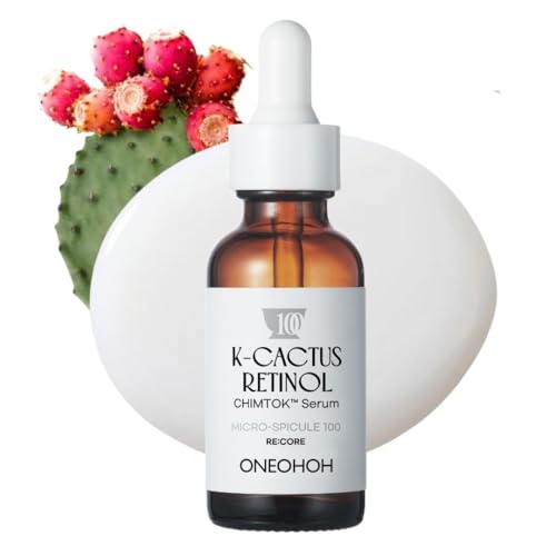Image of K-Cactus Retinol CHIMTOK Spicule Serum, Jeju Cactus Extract + Retinol Liposome, Micro-Spicule Anti-Aging Face Serum for Wrinkles, Pores & Firmness, Korean Skincare 1.01 fl.oz
