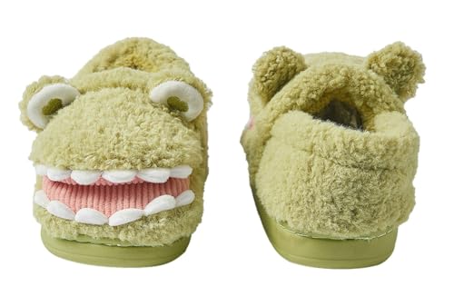Dinosaur Plush House Slippers for Woman Men Soft Sandals Indoor & Outdoor Non-slip Home Thick Bottom Winter Slipper3