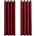 PONY DANCE Rideaux Occultants Décoration - Draperies Isolant Thermiques Rideau Lourds avec 8 Oeillets Tissu Uni Solid Polyester, 2 Panneaux,L 140 x H 240 cm, Rouge Foncé