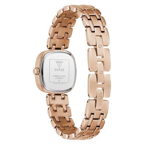 Image of GUESS Square 25mm Rose Gold Dial Analog Women Watch - GW1018L4