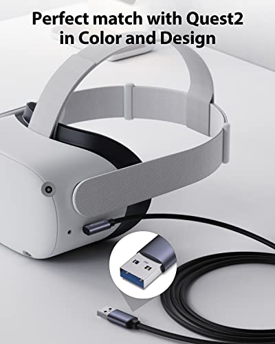 Link Kabel 5m,Kompatibel mit Meta/Oculus Quest2/Pro PICO 4 Zubehör und PC Steam VR,Stouchi Virtual Reality Headset Kabel,Hochgeschwindigkeits PC Datenübertragungs,USB 3.0 auf USB C Kabel für Gaming PC - Image 4