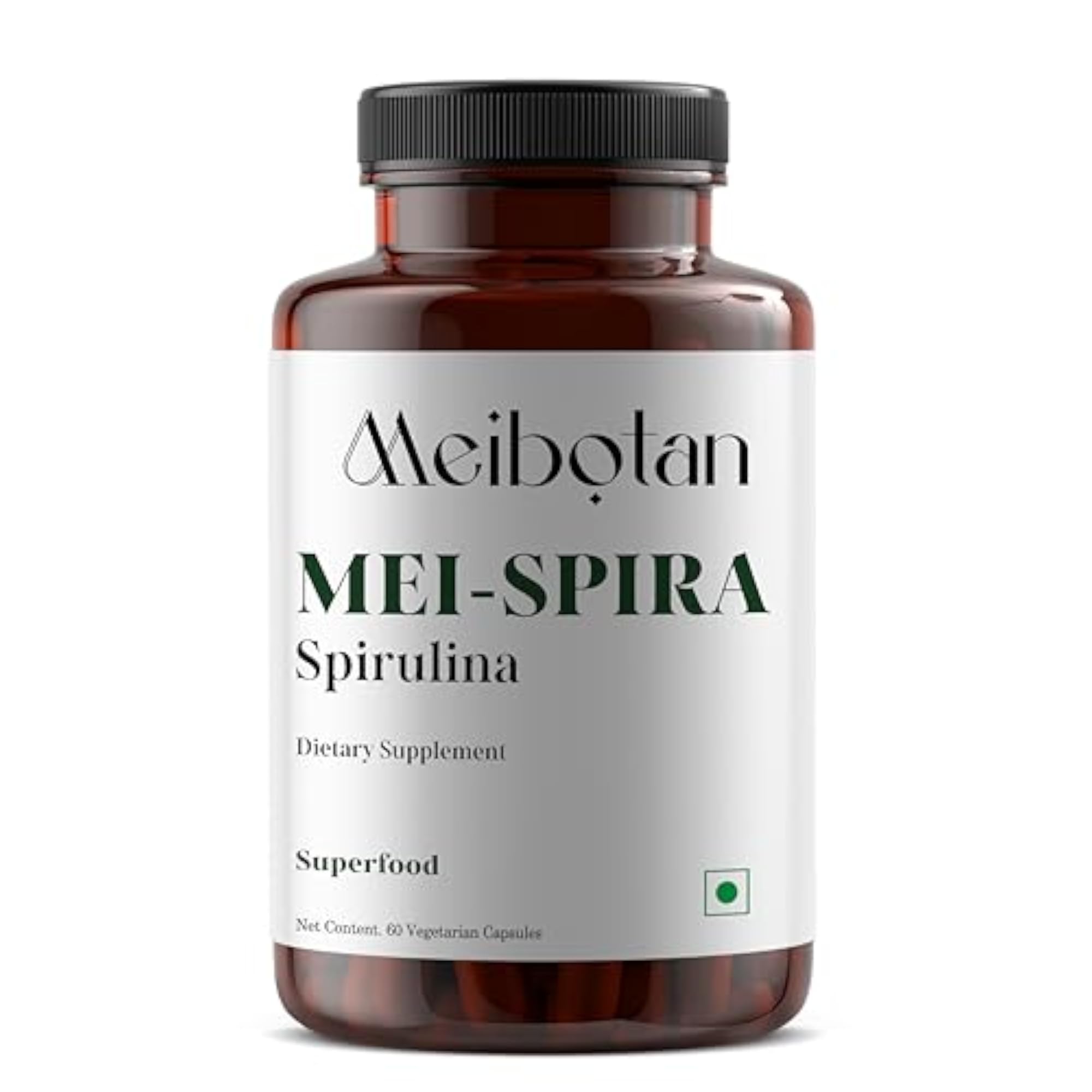Meibotan Spirulina 2000mg Supplement, 60 Vegetarian Capsules