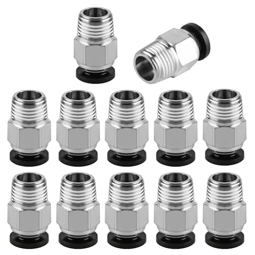 12 Pcs PC4-M10 Conectores Neumaticos, PC4-M10 Neumático Conector Neumático PC4-M10 para Tubo de PTFE con Rosca M10 Conector Rápido para 3D Impresora | Ya disponible en tu tienda friki favorita! En mundofriki.es!
