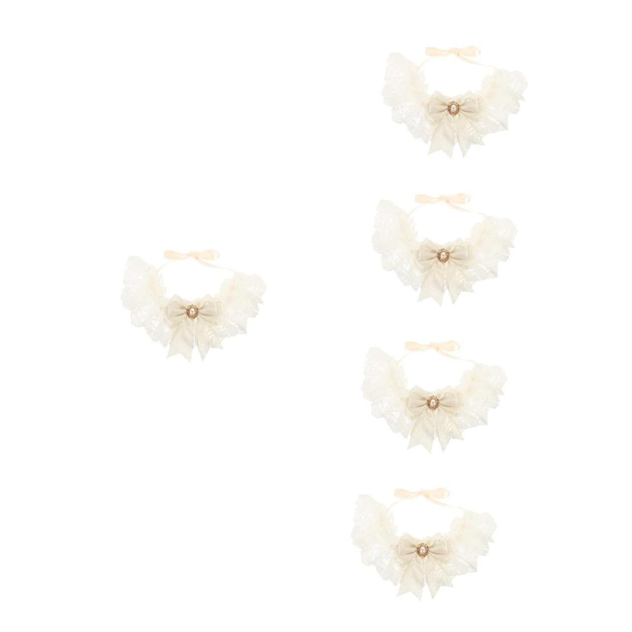 YARNOW 5 Pièces Écharpe De Mariage pour Animaux De Compagnie Collier De Chaton Cravate pour Animaux De Compagnie Chat Dentelle Noeud Collier Bandana pour Chiens De Chat avec Nœud