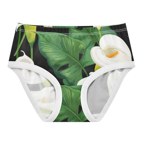 Girls Underwear Toddler 2t Cotton Girl Panties Cute Colorful Kids Briefs Undies White Calla Lilies Green Leaves