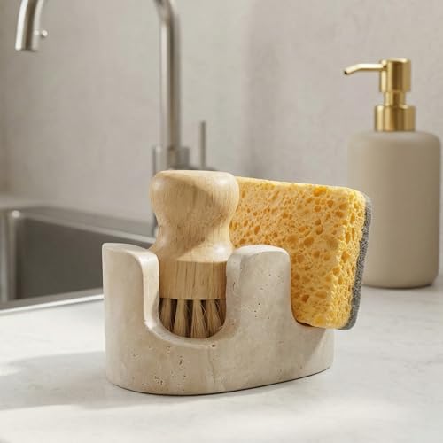Travertine Sponge and Brush Holder