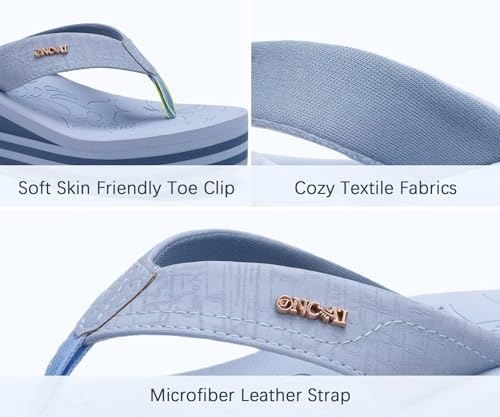 Image of ONCAI Women's Platform Wedge Flip Flops Trendy Dressy Womans Summer Flatform Chunky Heel Sandals with Comfortable Walking Outdoor Rubber Soles (US Size 5-11)