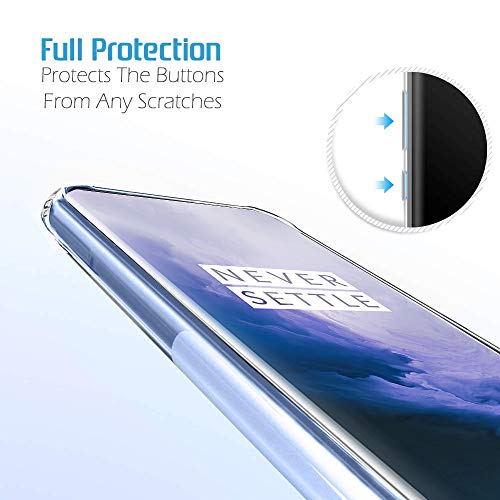 Image of TheGiftKart Ultra Clear Slim Anti-Slip Grip Soft Silicone Back Cover Case with Complete Camera Protection & Anti-Dust Plugs Built-in for OnePlus 7 Pro (Transparent)
