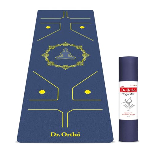 Dr.Ortho Thermoplastic Elastomers Yoga Mat For Men & Women, Exercise Mat For Home & Gym Workout, 6MM Thick Workout Yoga Mat, Anti Slip & Easy to Use - Navy Blue