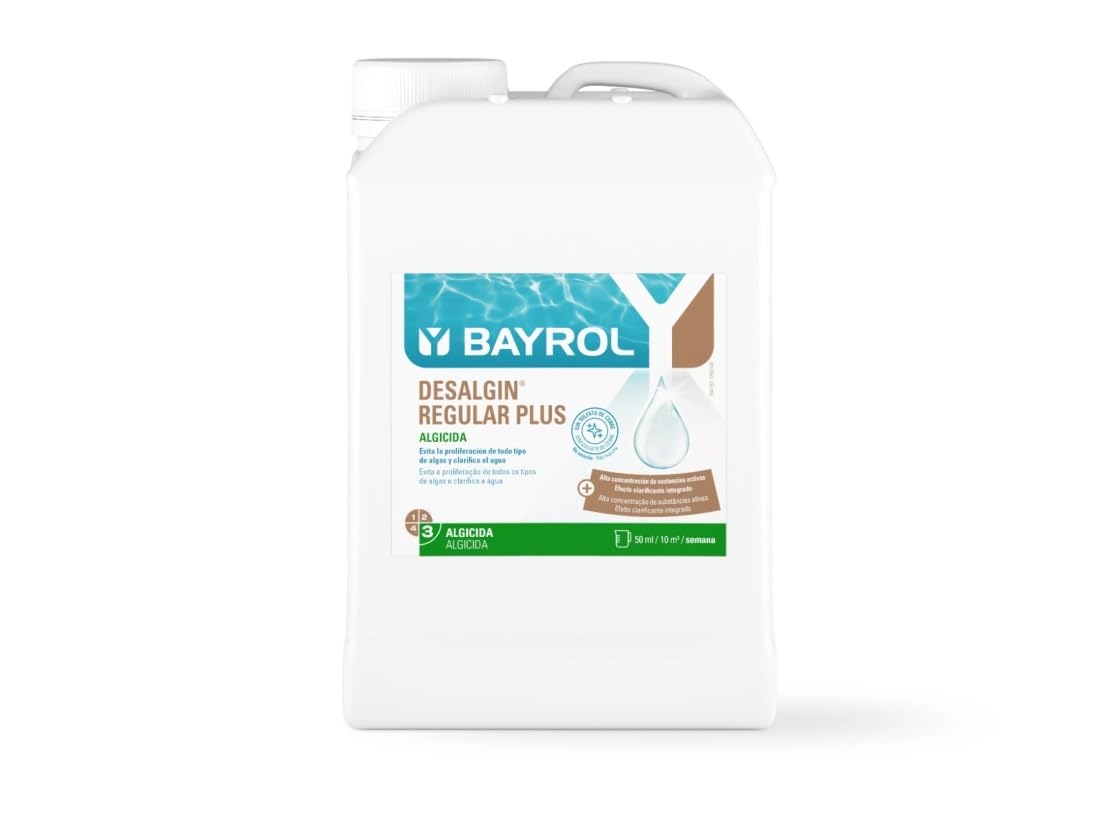 Desalgin Regular Plus – Algicida Líquido Concentrado con Efecto clarificate – Previene la Aparición de Algas – Apto para Todo Tipo de Piscinas y Filtros – Formato 3 L