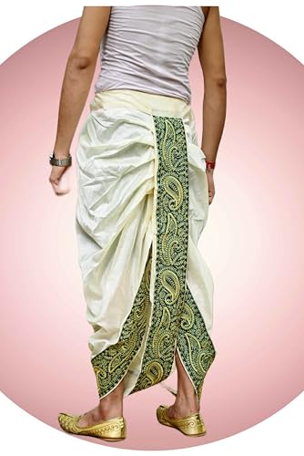 Image of Men's Ready to Wear Pant System MARWADI Embroidered Dhoti for Marriage, Party, Pooja, Festival etc. (GC009)