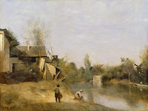 Affiche Berge à Mery Sur Seine Corot pour habiller un grand mur vide de chambre