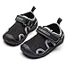 HOBIBEAR Toddler Boys Girls Water Shoes Quick Dry Closed-Toe Aquatic Sport Sandals (Black,6.5 Toddler)