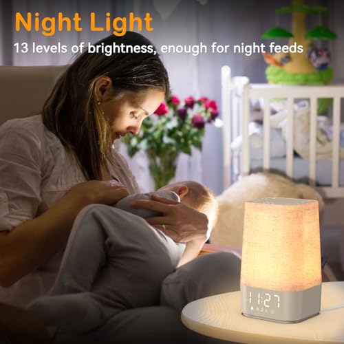 image for Wkzay White Noise Sound Machine: 30 Soothing Sounds, Sunrise Alarm Clo