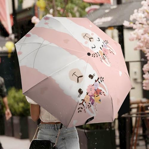 Parapluie pliable coupe-vent motif lama imperméable et robuste - 7