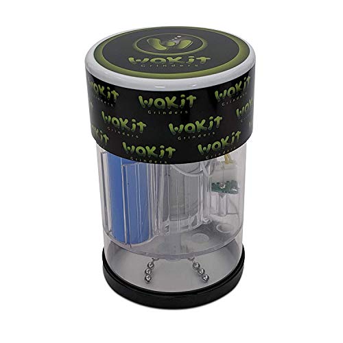 Wakit Grinders (KLR Lucid) - Electric Herb Grinder with See Through Herb Chamber Lit by LED Lights While Grinding When Ball and Chain is Activated via Quick Short Taps