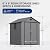 Devoko 6X6 FT Plastic Outdoor Storage Shed with Floor, Dark Gray