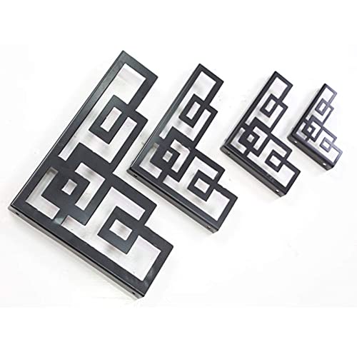 Support étagère mural fer forgé noir style rétro lot de 2 - 5
