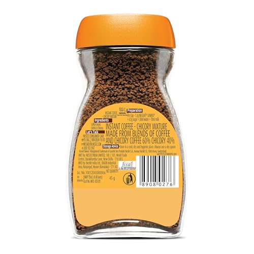 Sunrise Instant Coffee Powder by Nescafe | Strong Taste for the perfect start to your day | Coffee Chicory-Mix | 45g Jar