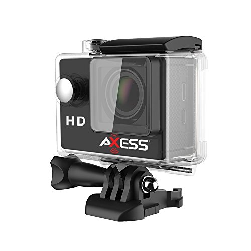 AXESS CS3603-BK 720p HD Wide Angle Lens Sports and Action Camera with Waterproof Housing and Accessories (Black) by Axess