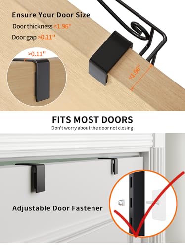 NQW 9-Tier Over Door Storage Rack, Heavy Duty Metal Hanging Organizer for Kitchen, Black - image 4