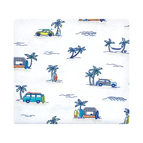 Image of Hudson Baby Unisex Baby Cotton Flannel Receiving Blankets Bundle, Surfer Dude, One Size