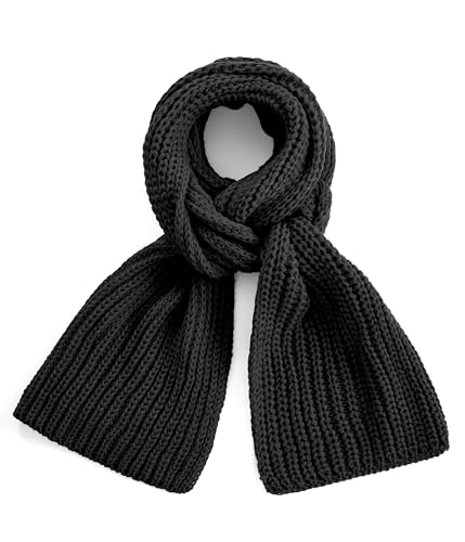 Bobelle Wear Schal Damen Winter,Warm Strickschal Herren Lang Knit Winterschal Unisex（Schwarz）