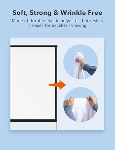 Hyz 100 Inch Freestanding Projection Screen, Portable Front & Rear Projection Screen, 4K Hd 16:9 Polyester Fabric Screen Outdoors And Indoors, Setup In Minutes, Home Theater, Presentation #TOP4