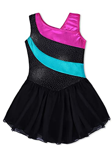 XiaoMoSha Set Ginnastica 3 Pezzi Per Ragazze – Body Manica Lunga Con Paillettes, Pantaloncini E Fascia – Colore Sfumato